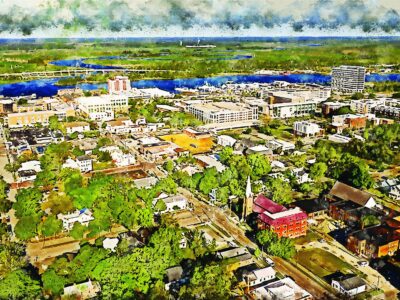Wilmington NC watercolor canvas, Wilmington watercolor Canvas,  Wilmington NC Canvas Wall Art, Wilmington wall art canvas, Wilmington