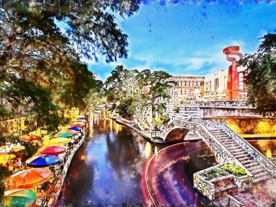 San Antonio watercolor, San Antonio watercolor, San Antonio skyline, San Antonio Wall canvas, Texas wall art, San Antonio decor, Texas