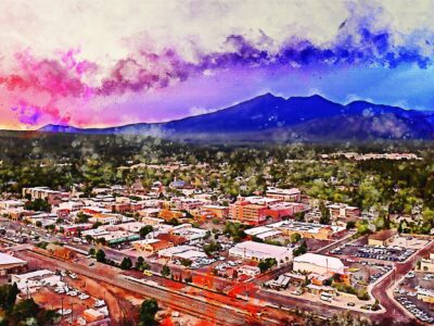 Flagstaff watercolor canvas, Flagstaff  watercolor Canvas Flagstaff wall Art, Flagstaff  watercolor wall art canvas, Flagstaff  wall art,