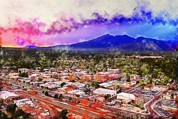 Flagstaff watercolor canvas, Flagstaff  watercolor Canvas Flagstaff wall Art, Flagstaff  watercolor wall art canvas, Flagstaff  wall art,