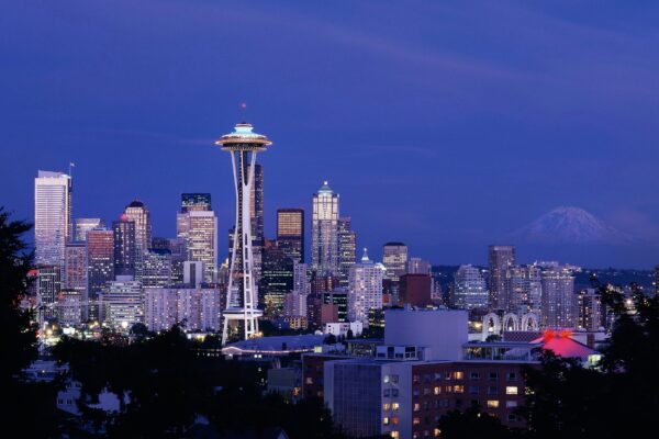 Seattle skyline Watercolor Wall art,  Seattle skyline Canvas, Seattle skyline, Seattle Wall canvas, Seattle wall art