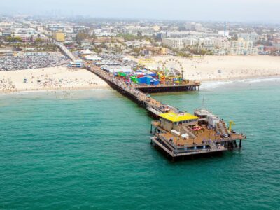 Santa Monica Pier California wall art canvas, California photo, Ferris Wheel wall art,  Southern California Beach