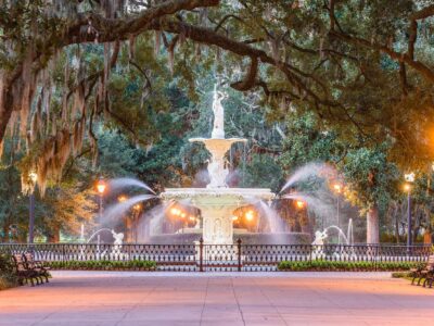 Savannah Georgia Forsyth park canvas, Savannah Canvas,  Savannah wall canvas,  Forrest Gump wall art print, Savannah