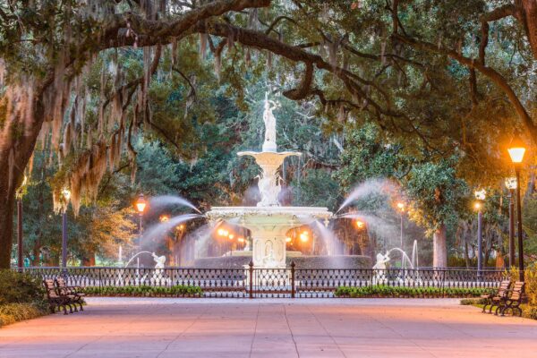 Savannah Georgia Forsyth park canvas, Savannah Canvas,  Savannah wall canvas,  Forrest Gump wall art print, Savannah