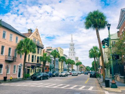 Charleston SC  street scene canvas, Charleston Canvas,  Charleston wall canvas, Charleston watercolor Charleston south decor