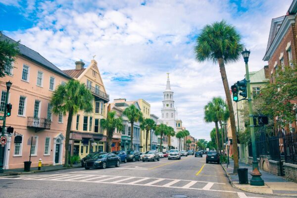 Charleston SC  street scene canvas, Charleston Canvas,  Charleston wall canvas, Charleston watercolor Charleston south decor