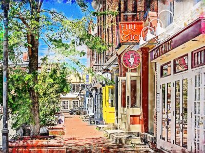 Baltimore Fells Point watercolor, Baltimore Canvas,  Baltimore wall art, Inner Harbor, Fells Point wall art print, Baltimore south decor
