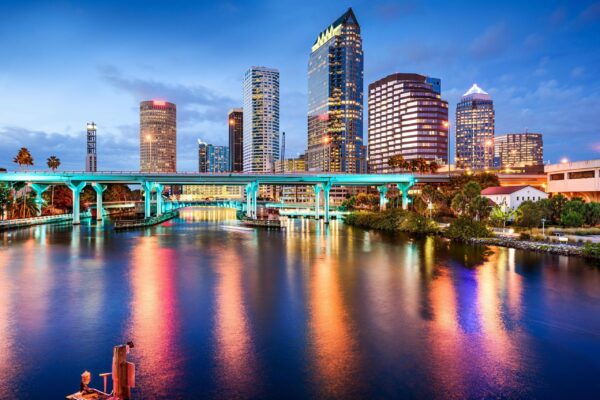 Tampa Florida wall canvas, Tampa skyline, Tampa art, Tampa Bay skyline canvas Tampa Florida