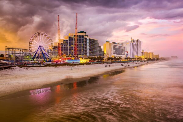 Daytona Beach canvas, Florida beach Canvas, Skyline Daytona Beach canvas, Old South wall art, Nascar Gift, Daytona Beach Skyline canvas