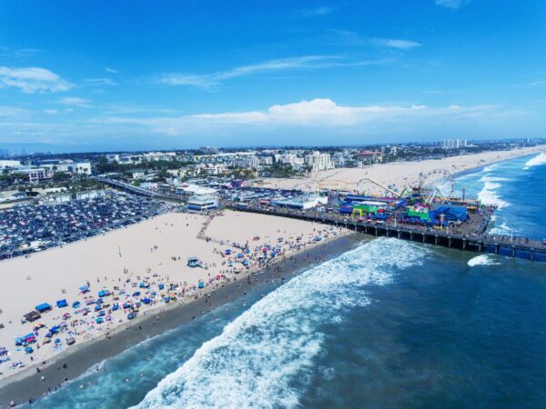 Santa Monica Pier California wall art canvas, California photo, Ferris Wheel wall art,  Southern California Beach