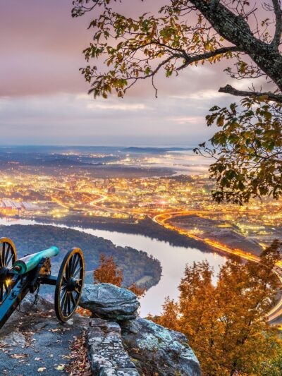 Chattanooga skyline canvas at twilight, Lookout Mountain Canvas,  Chattanooga TN Canvas Wall Art,  Chattanooga,  Chattanooga wall art,