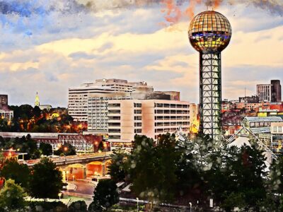 Knoxville watercolor skyline canvas, Knoxville watercolor Canvas,  Knoxville TN  Knoxville wall art canvas,  Knoxville watercolor