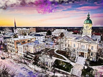 Athens Georgia skyline watercolor canvas, Athens watercolorCanvas,  Athens wall canvas, Athens wall art, University of Georgia