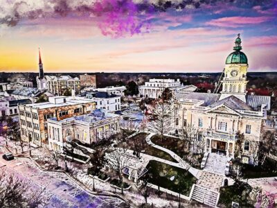 Athens Georgia skyline watercolor canvas, Athens watercolorCanvas,  Athens wall canvas, Athens wall art, University of Georgia