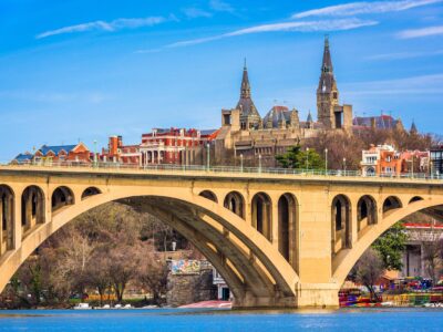 Georgetown skyline canvas,  Washington DC street scene canvas, Washington wall art, Canvas gifts, Georgetown canvas