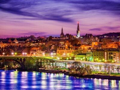 Georgetown canvas,  Washington DC street scene canvas, Washington wall art, Canvas gifts, Georgetown university. Washington DC art