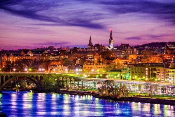 Georgetown canvas,  Washington DC street scene canvas, Washington wall art, Canvas gifts, Georgetown university. Washington DC art