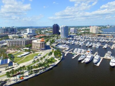 West Palm Beach aerial view skyline canvas, West Palm Beach Canvas,  West Palm Beach  Canvas Wall Art, West Palm Beach wall art canvas,