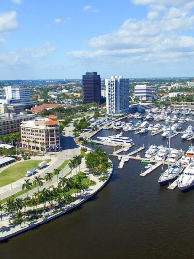 West Palm Beach aerial view skyline canvas, West Palm Beach Canvas,  West Palm Beach  Canvas Wall Art, West Palm Beach wall art canvas,