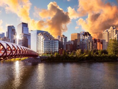 Calgary skyline canvas, Peace Bridge Canada Canvas, Calgary Wall canvas, Calgary Canada wall art, Canada skyline wall art,