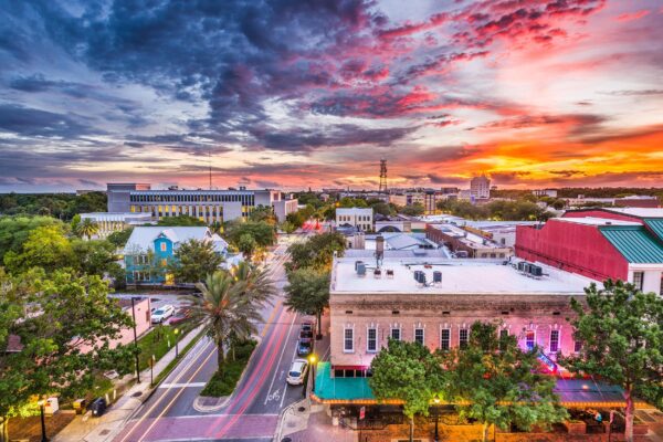 Gainesville Florida skyline on Canvas, University of Florida ,Florida wall art, Gainesville wall art, University of Florida gators