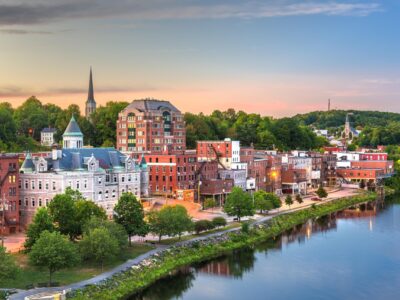 Augusta Maine skyline canvas, Augusta Maine Canvas Print, Augusta Maine wall art, Canvas Wall Art, Augusta Skyline,Maine wall art