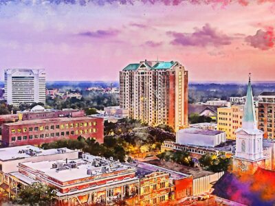 Tallahassee Florida watercolor on Canvas, Florida State  ,Florida State watercolor, Tallahassee wall art,Florida State university, Seminoles