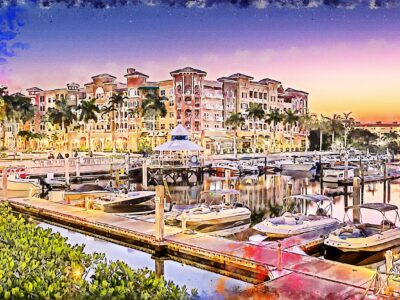 Naples Florida watercolor Canvas, Naples Florida canvas, Old South wall art, Gulf Coast Florida,Naples Florida watercolor