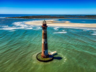 Morris Island SC lighthouse canvas, Morris Island wall art Canvas, South Carolina photo wall art print, Folly Beach