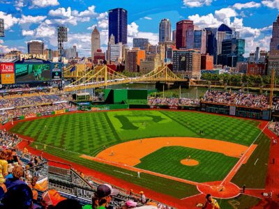 PNC park watercolor Printed on Canvas, Pittsburgh watercolor, Large Pittsburgh Pirates Print, Pittsburgh wall art, Canvas gifts, art
