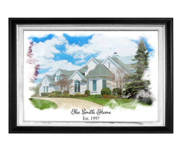 Custom House Portrait on canvas, Watercolor home, Watercolor home canvas photo,, Portrait From Photo, Custom Watercolor House Portrait