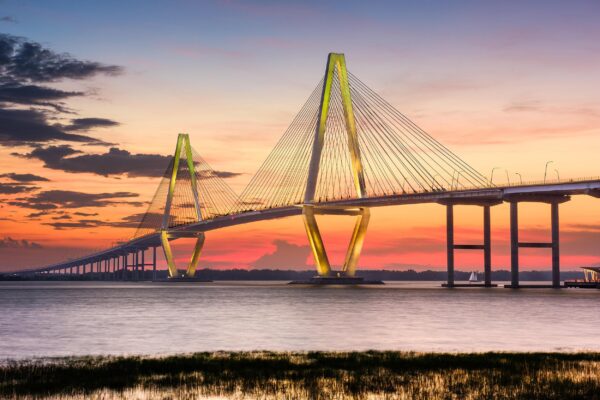 Arthur Ravenel Bridge Charleston SC skyline canvas, Charleston Canvas,  Charleston wall canvas, Charleston art, Mount Pleasant SC