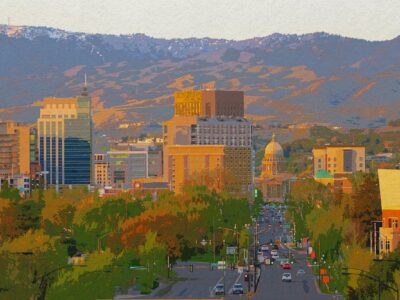 Boise Idaho watercolor canvas, Boise Idaho Watercolor, Boise Canvas Wall Art, Idaho wall  canvas, Boise wall art, Boise Idaho skyline canvas