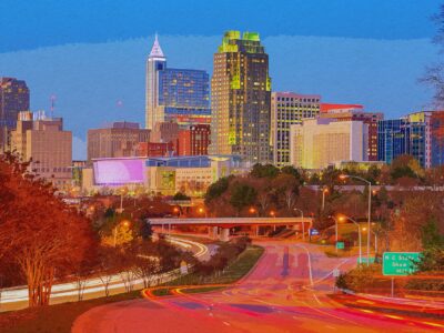 Raleigh watercolor, Raleigh Canvas Print, Raleigh North Carolina watercolor, Raleigh Skyline watercolor, Gift Ideas, Raleigh watercolor