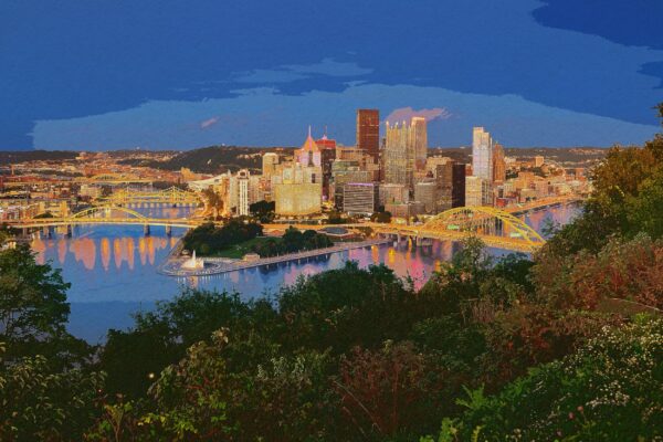 Pittsburgh skyline watercolor canvas,  Pittsburgh Canvas,  wall art, Pittsburgh Canvas Wall Art, Pittsburgh watercolor, Pennsylvania