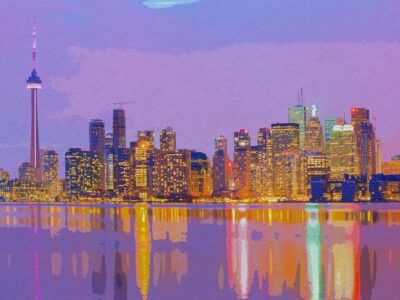 Toronto watercolor canvas, Toronto Canada Canvas, Toronto Wall canvas, Toronto Canada wall art, Canada watercolorskyline wall art,