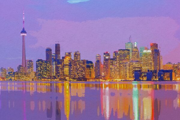 Toronto watercolor canvas, Toronto Canada Canvas, Toronto Wall canvas, Toronto Canada wall art, Canada watercolorskyline wall art,