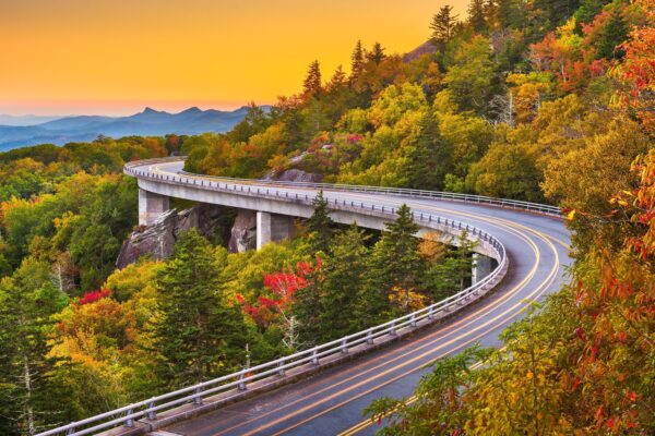 Grandfather Mountain North Carolina USA at Linn Cove , Stock image Landscape wall art, Canvas Gift, Mountain canvas, Appalachian trial