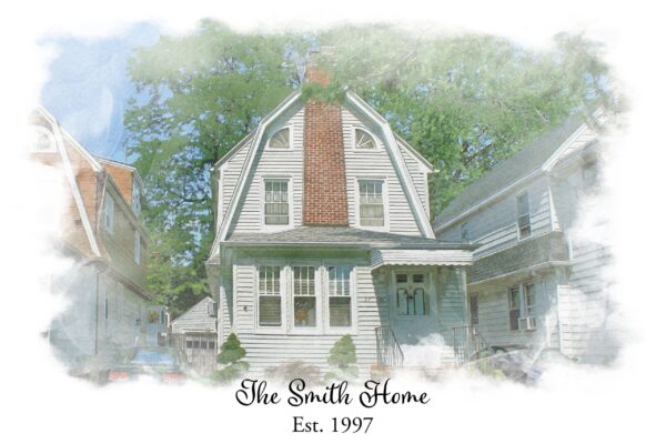 Custom House Portrait On Canvas, Custom Home Portrait From Photo, Watercolor House Painting, Personalized Housewarming Gift, gift for couple