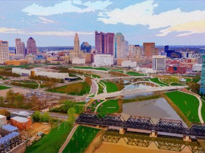 Columbus skyline watercolor canvas, Columbus watercolor  canvas, Columbus Wall canvas, Columbus watercolor art Columbus photo, Columbus