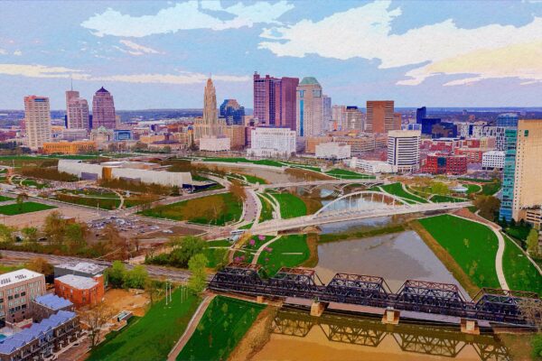 Columbus skyline watercolor canvas, Columbus watercolor  canvas, Columbus Wall canvas, Columbus watercolor art Columbus photo, Columbus
