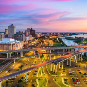 Memphis TN skyline canvas, Memphis Canvas,  Memphis Tennessee USA Mud Island, Memphis skyline wall art