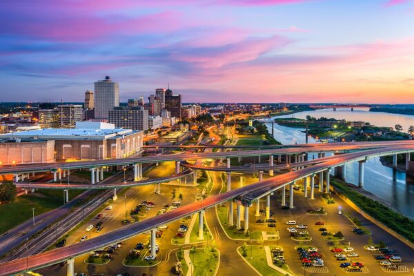 Memphis TN skyline canvas, Memphis Canvas,  Memphis Tennessee USA Mud Island, Memphis skyline wall art