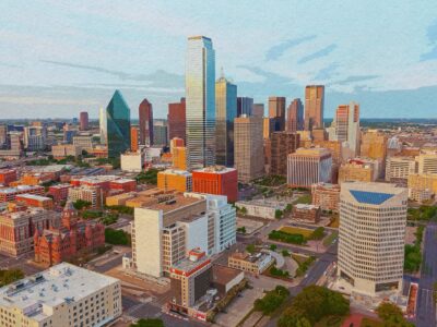 Dallas skyline watercolor, TX canvas watercolor, Dallas watercolor,Texas, City skyline,  Dallas Texas wall art, Canvas gifts, art