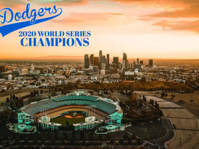 Los Angeles Dodgers World Champs 2020 Dodger Stadium Canvas, LA Skyline  Printed on Canvas, Los Angeles skyline, Large LA Dodgers Print,