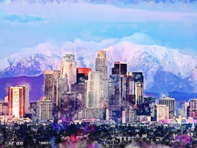 Los Angeles watercolor canvas, Los Angeles  Canvas, Los Angeles Canvas Wall Art, Los Angeles wall art canvas, LA art
