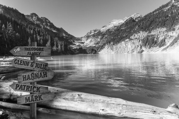 Personalized names canvas, Rocky mountain lake custom canvas, Family Multi names canvas, Sign post names  Family custom gift canvas, Family - Image 2