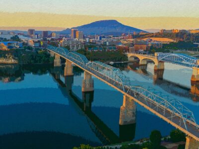 Chattanooga Tennessee river watercolor, Chattanooga  Canvas,   Chattanooga Tennessee River Canvas Wall Art,   Chattanooga wall art,