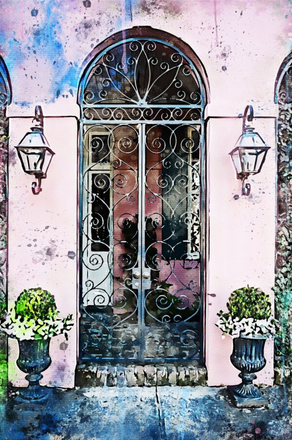 The Charleston SC watercolor street scene set, Charleston art,  Charleston wall canvas, Charleston watercolor Charleston watercolor set - Image 4