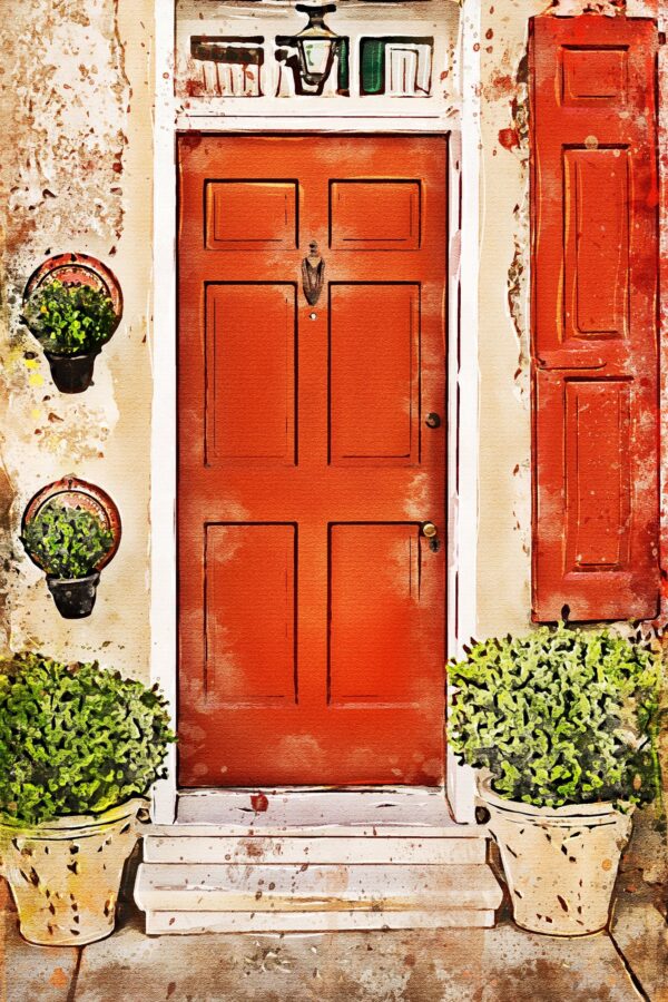 The Charleston SC watercolor street scene set, Charleston art,  Charleston wall canvas, Charleston watercolor Charleston watercolor set - Image 5